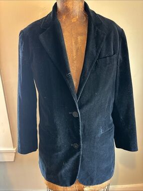 The Limited Navy Cotton Velvet Blazer